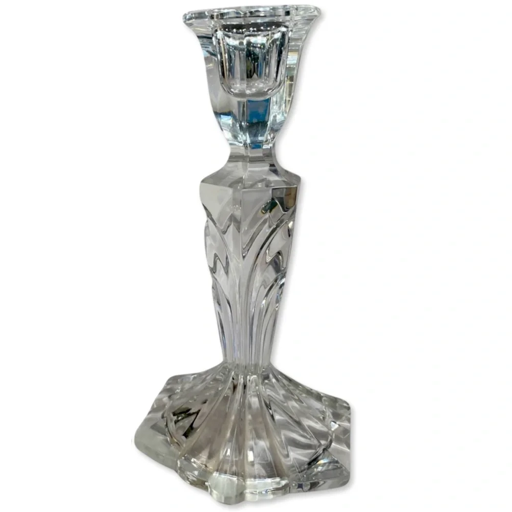 FIFTH Ave Lead Crystal Candle Holders Pair Set - 7 inches - Picture 1 of 6